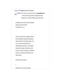 Original Wordprocessor Version (NOTE: The status of this decision is Unpublished.) NOT FOR PUBLICATION WITHOUT THE APPROVAL OF THE APPELLATE DIVISION  SUPERIOR COURT OF NEW JERSEY