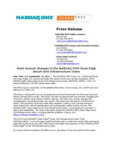 Press Release NASDAQ OMX Media Contact: Wayne Lee +[removed]removed] NASDAQ OMX Issuer and Investor Contact: