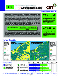 True Affordability and Location Efficiency  H+T Affordability Index SM  Cleveland--Lorain--Elyria, OH
