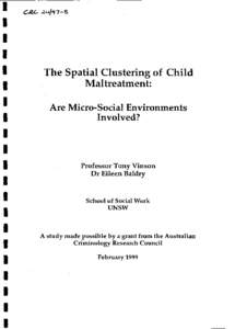 Abuse / Family therapy / Crime / Neighbourhood / Indicators of spatial association / Child abuse / Spatial analysis / Fear of crime / Child protection / Statistics / Spatial data analysis / Geostatistics