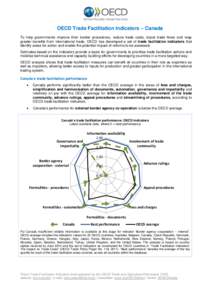 OECD Trade Facilitation Indicators – Canada To help governments improve their border procedures, reduce trade costs, boost trade flows and reap greater benefits from international trade, OECD has developed a set of tra