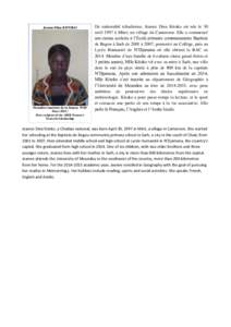 Jeanne Dina KITOKO  Première lauréate de la bourse WSF MarsFirst recipient of the AfDB Women’s Network Scholarship