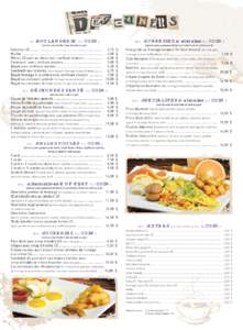 Café-Bistro Au Coin du Monde | Menu