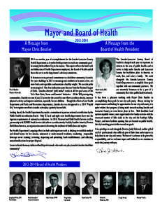 Mayor and Board of HealthA Message from Mayor Chris Beutler