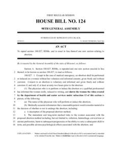 FIRST REGULAR SESSION  HOUSE BILL NO. 124 98TH GENERAL ASSEMBLY INTRODUCED BY REPRESENTATIVE BLACK. 0532H.01I