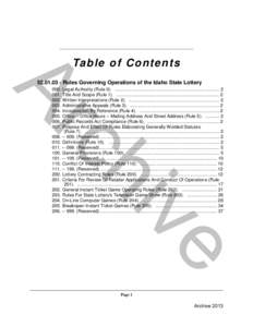 IDAPA 52 - Idaho State Lottery Commission.book