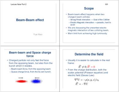 Lecture Note PartScope • Beam-beam effect happens when two