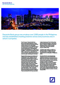 Deutsche Bank db.com/philippines Deutsche Bank Group in the  Philippines