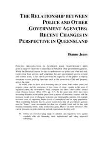 The relationship between police and other government agencies : recent changes in perspective in Queensland
