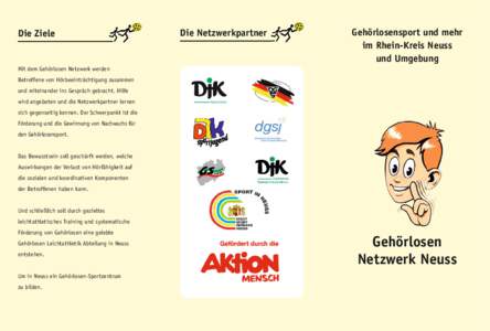 Die Ziele  Die Netzwerkpartner Gehörlosensport und mehr im Rhein-Kreis Neuss