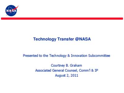 A Brief History of  Technology Transfer @NASA