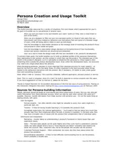 Technology / Innovation / Persona / Computing / Marketing / Alan Cooper / New product development / User / Market segmentation / Human–computer interaction / Technical communication / Usability