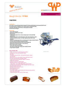 WP BAKERYGROUP  Dough Divider V 900 V 900 Dough Divider