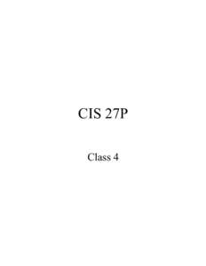 CIS 27P Class 4 java.text.DecimalFormat import java.text.*; class testDecimal