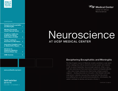 Encephalitis / UCSF Medical Center / Cluster headache / Central nervous system disease / Migraine / Headaches / Health / Medicine