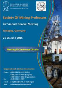 Society Of Mining Professors 26th Annual General Meeting Freiberg, GermanyJune 2015