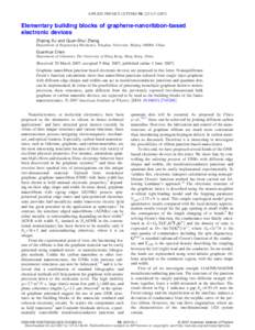 APPLIED PHYSICS LETTERS 90, 223115 共2007兲  Elementary building blocks of graphene-nanoribbon-based electronic devices Zhiping Xu and Quan-Shui Zheng Department of Engineering Mechanics, Tsinghua University, Beijing 1