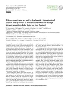 Hydrol. Earth Syst. Sci., 19, 803–822, 2015 www.hydrol-earth-syst-sci.netdoi:hess © Author(sCC Attribution 3.0 License.  Using groundwater age and hydrochemistry to understand