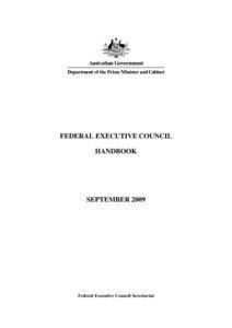 Federal Executive Council / Executive Council / Administrator / Constitution of Australia / Cabinet / The Honourable / Queen-in-Council / Executive Council of the Falkland Islands / Cabinet Secretariat / Government of Australia / Government / Politics