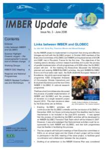 IMBER Update Issue No. 3 - June 2006 Contents Editorial Links between IMBER