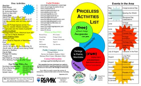 Priceless Activities List