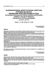 Zdrav Var 2006; 45: [removed]SLOVENIAN NATIONAL SURVEY OF SEXUAL LIFESTYLES, ATTITUDES AND HEALTH: