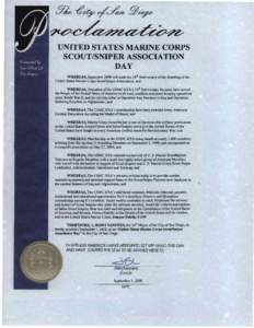 UNITED STATES MARINE CORPS  SCOUT/SNIPER ASSOCIATION DAY