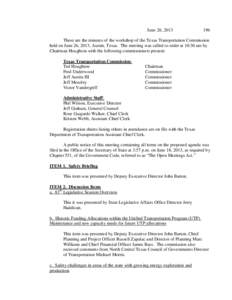 These are the minutes of the regular meeting of the Texas Transportation Commission, which was held on December 15, 2011, in Austin, Texas