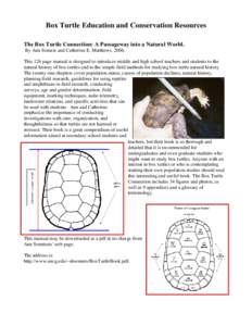 Box Turtle Education and Conservation Resources