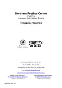 Technical Facilities[removed]Port Pirie _Keith Michell Theatre_ - Amended[removed]