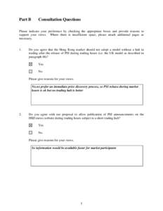 QUESTIONNAIRE ON INTRODUCTION OF A T+2 FINALITY ARRANGEMENT FOR CCASS MONEY SETTLEMENT