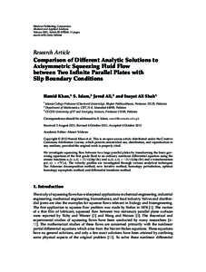 Comparison of Different Analytic Solutions to Axisymmetric Squeezing Fluid Flow between Two Infinite Parallel Plates with Slip Boundary Conditions