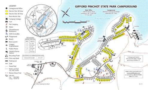 Gifford Pinchot State Park Campground Map, Pennsylvania State Parks