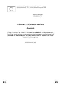 COMMISSION OF THE EUROPEAN COMMUNITIES  Brussels, [removed]SEC[removed]COMMISSION STAFF WORKING DOCUMENT