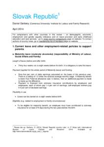 Parental leave / Family / Labor / Child care / Human resource management / Work–life balance / Sociology / Maternity and Parental Leave /  etc Regulations / Social Security / Parenting / Employment compensation / Social programs