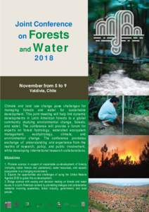 Joint Conference  Forests and Wa te r  on