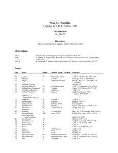 Map 34 Numidia Compiled by E.W.B. Fentress, 1995 Introduction