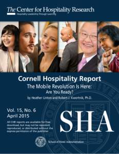 Center for Hospitality Research  Cornell Hospitality Report Cornell Hospitality Report