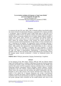 A. Domínguez. La correlación ontológica del lenguaje en Ángel Amor Ruibal (precursor lingüístico del siglo XX) Estudios de Lingüística del Español), pp	
   La correlación ontológica del leng