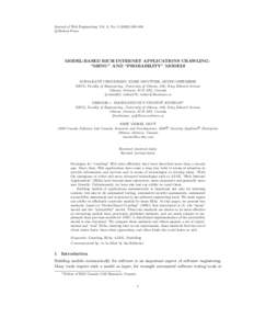 Journal of Web Engineering, Vol. 0, No–000 c Rinton Press MODEL-BASED RICH INTERNET APPLICATIONS CRAWLING: “MENU” AND “PROBABILITY” MODELS