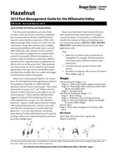 2013 Hazelnut Pest Management Guide for the Willamette Valley