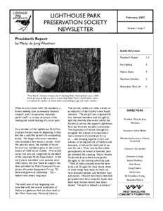 LIGHTHOUSE PARK PRESERVATION SOCIETY NEWSLETTER February, 2007