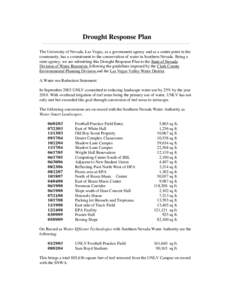 Drought Response Plan _________________________________________________________________________________________________ The University of Nevada, Las Vegas, as a government agency and as a center point in the community, 