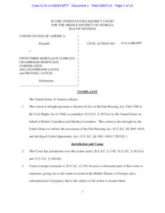 Case 5:14-cv[removed]MTT Document 1 Filed[removed]Page 1 of 12  IN THE UNITED STATES DISTRICT COURT FOR THE MIDDLE DISTRICT OF GEORGIA MACON DIVISION UNITED STATES OF AMERICA,