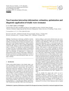 Nonlin. Processes Geophys., 22, 87–108, 2015 www.nonlin-processes-geophys.net[removed]doi:[removed]npg[removed] © Author(s[removed]CC Attribution 3.0 License.  Non-Gaussian interaction information: estimation, opt