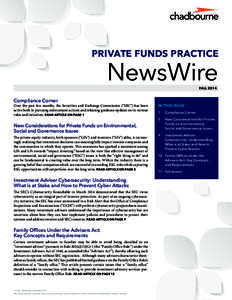 PRIVATE FUNDS PRACTICE  NewsWire FALL[removed]Compliance Corner