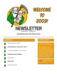 WELCOME TO 2009! NEWSLETTER JANUARY 2009