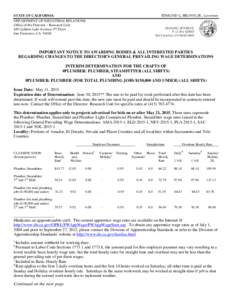 STATE OF CALIFORNIA  EDMUND G. BROWN, JR., Governor DEPARTMENT OF INDUSTRIAL RELATIONS Office of the Director – Research Unit