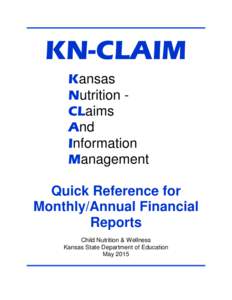 KN-CLAIM Kansas Nutrition CLaims And Information Management