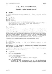 Procedural programming languages / Sobol sequence / Generator / Printf format string / ALGOL 68 / Normal distribution / Low-discrepancy sequence / C / Printf / Computing / Software engineering / Computer programming